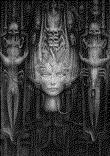 A dithered monochrome image of HR Giger's Li II (1976)